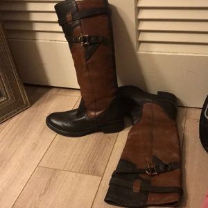 Brown leather boots - like new!